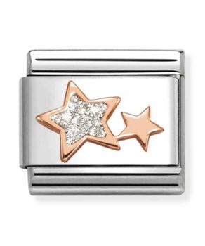 Nomination Composable Rose Gold 9K gwiazdy ze srebrną brokatową emalią 43020529.jpg